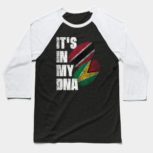 Trinidadian And Guyanese Mix DNA Flag Heritage Baseball T-Shirt